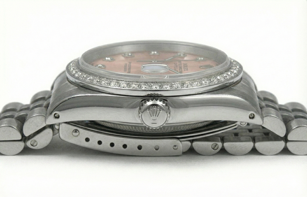 Rolex Datejust Ss Watch Pink Dial  Fg Midsize Rolex Pink Dial Stainless