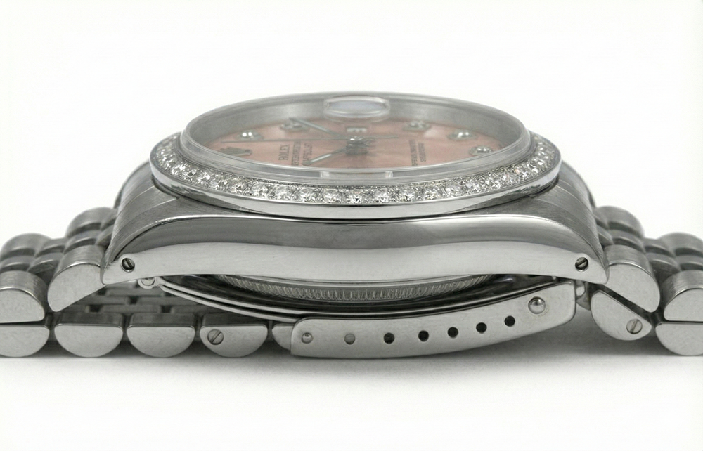 Rolex Datejust Ss Watch Pink Dial  Fg Midsize Rolex Pink Dial Stainless