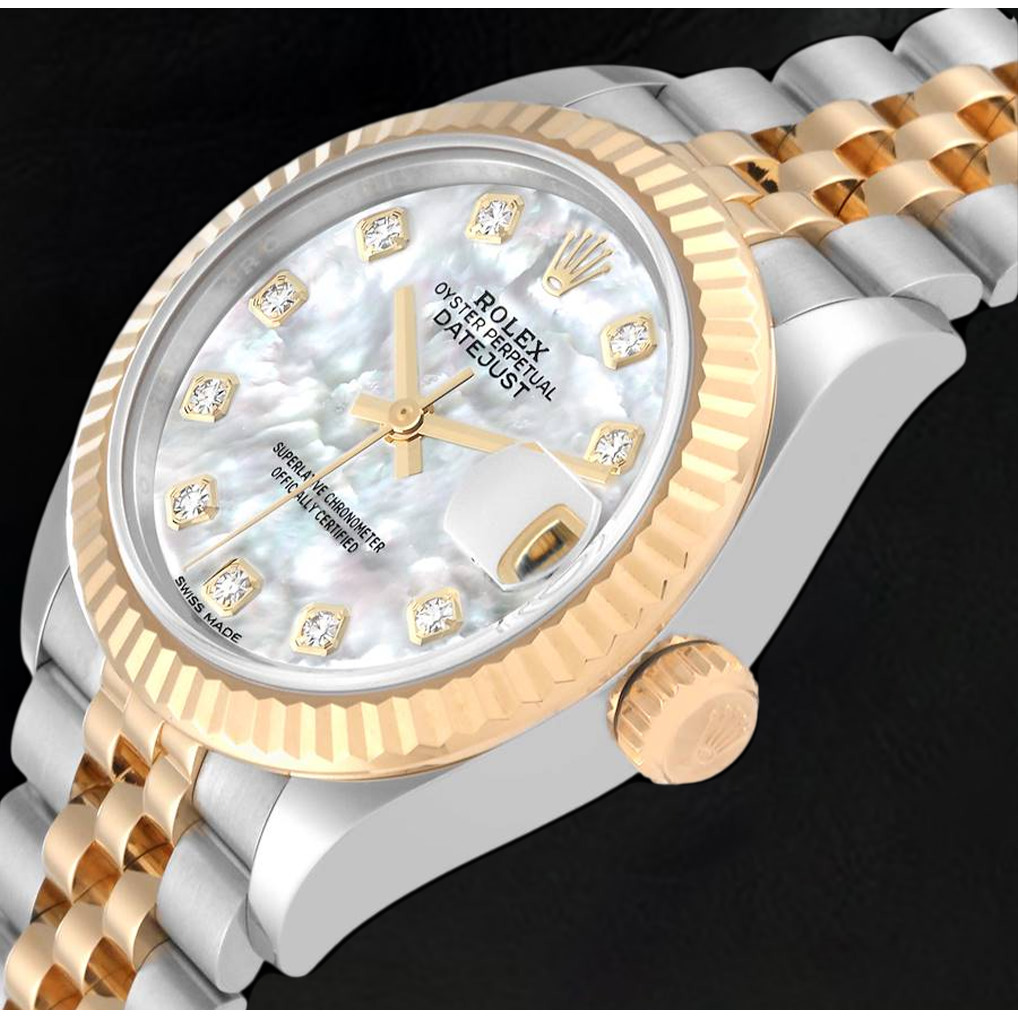 Rolex Datejust Two Tone 28 mm Mother of Pearl Diamond 279173 Ladies Watch