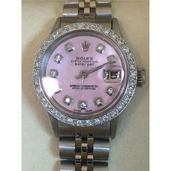 Rolex Datejust Watch Mother Of Pearl Dial Diamond Bezel Ss