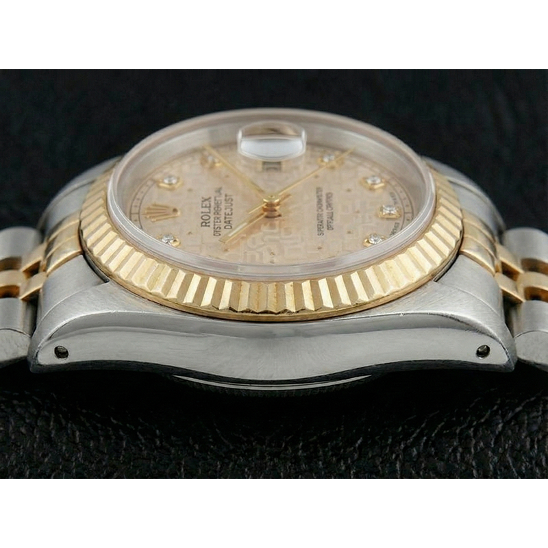 Rolex Datejust Watch Two Tone Diamond Dial Jubilee Style Ivory