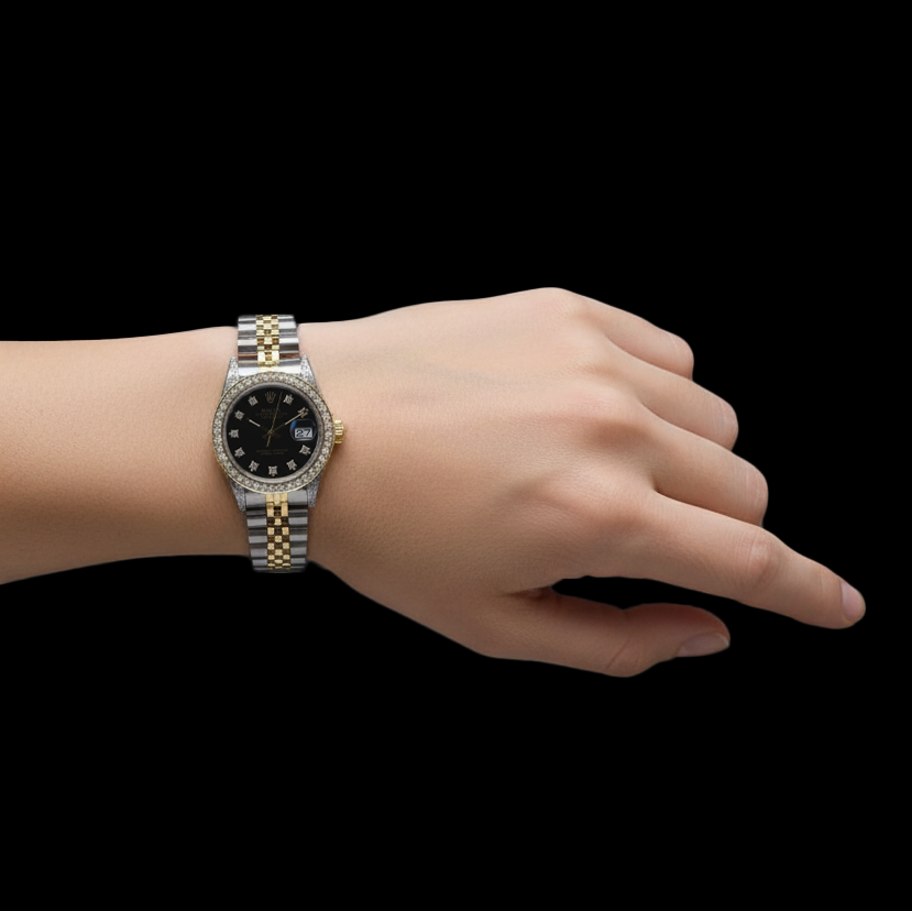 Rolex Datejust Women Watch Custom Diamond Dial Two Tone P2