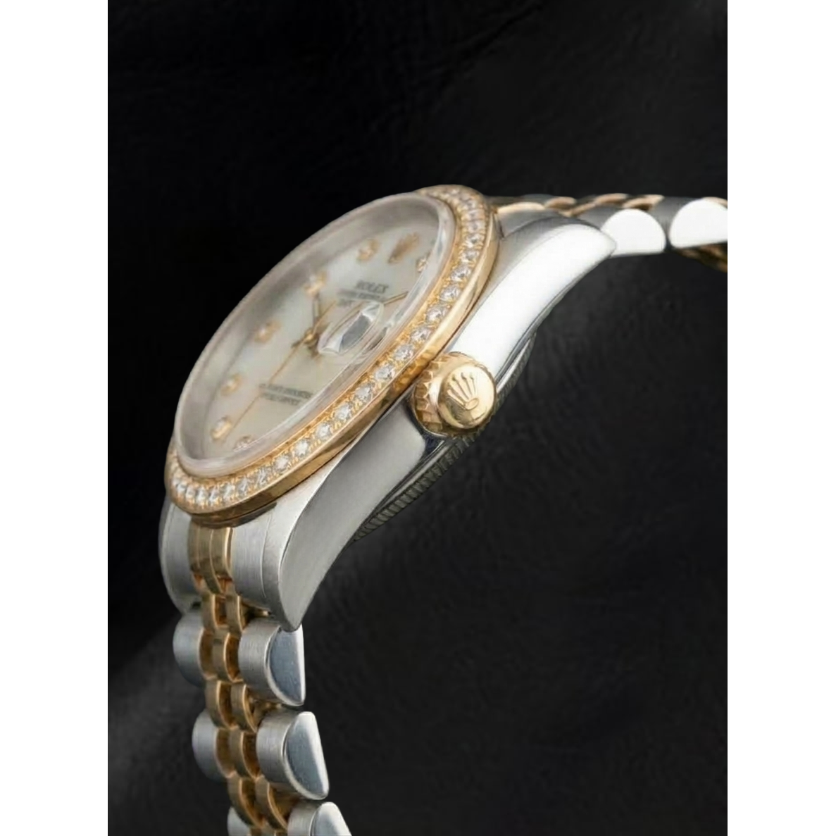 Genuine Brilliant Diamond Rolex – side view