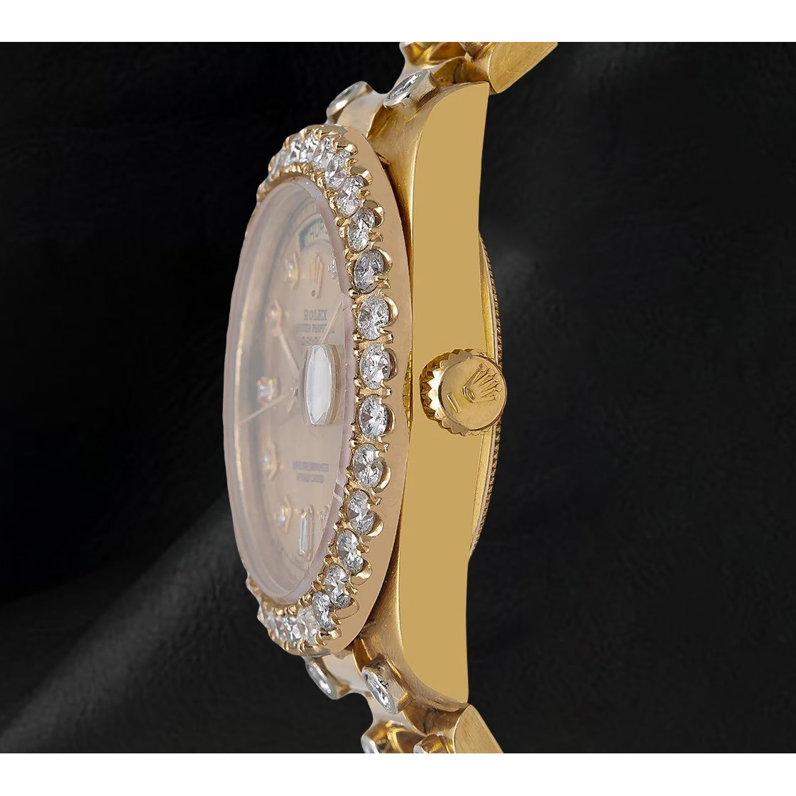 Rolex Day Date 18038 36mm Champagne Diamond Dial Yellow Gold Watch 18K