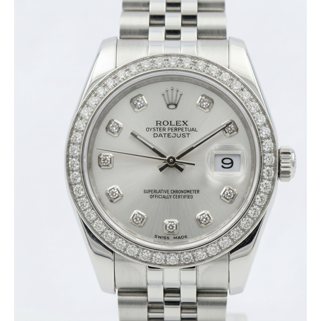 Rolex Dj Midsize 31 Mm Watch Custom Diamond Dial Jubilee Bracelet Ss