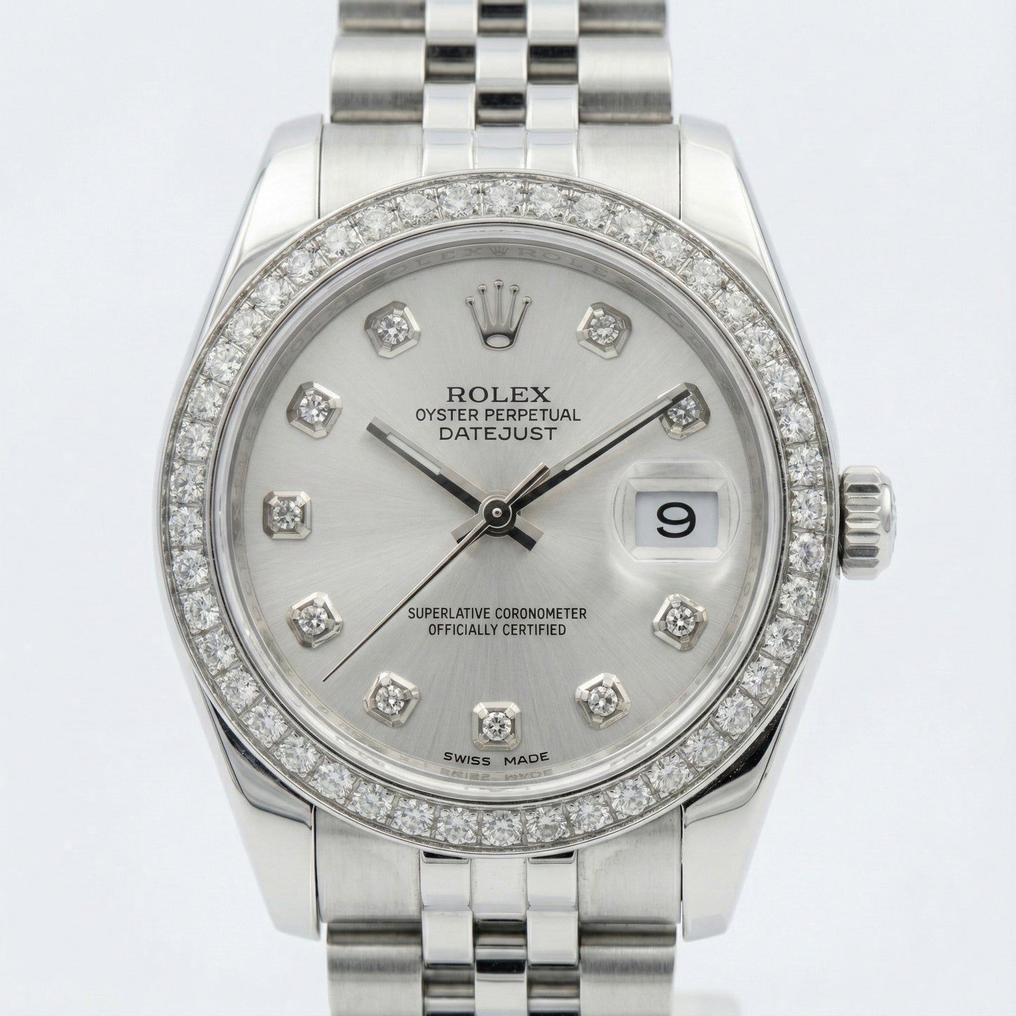 Rolex Dj Midsize 31 Mm Watch Custom Diamond Dial Jubilee Bracelet Ss