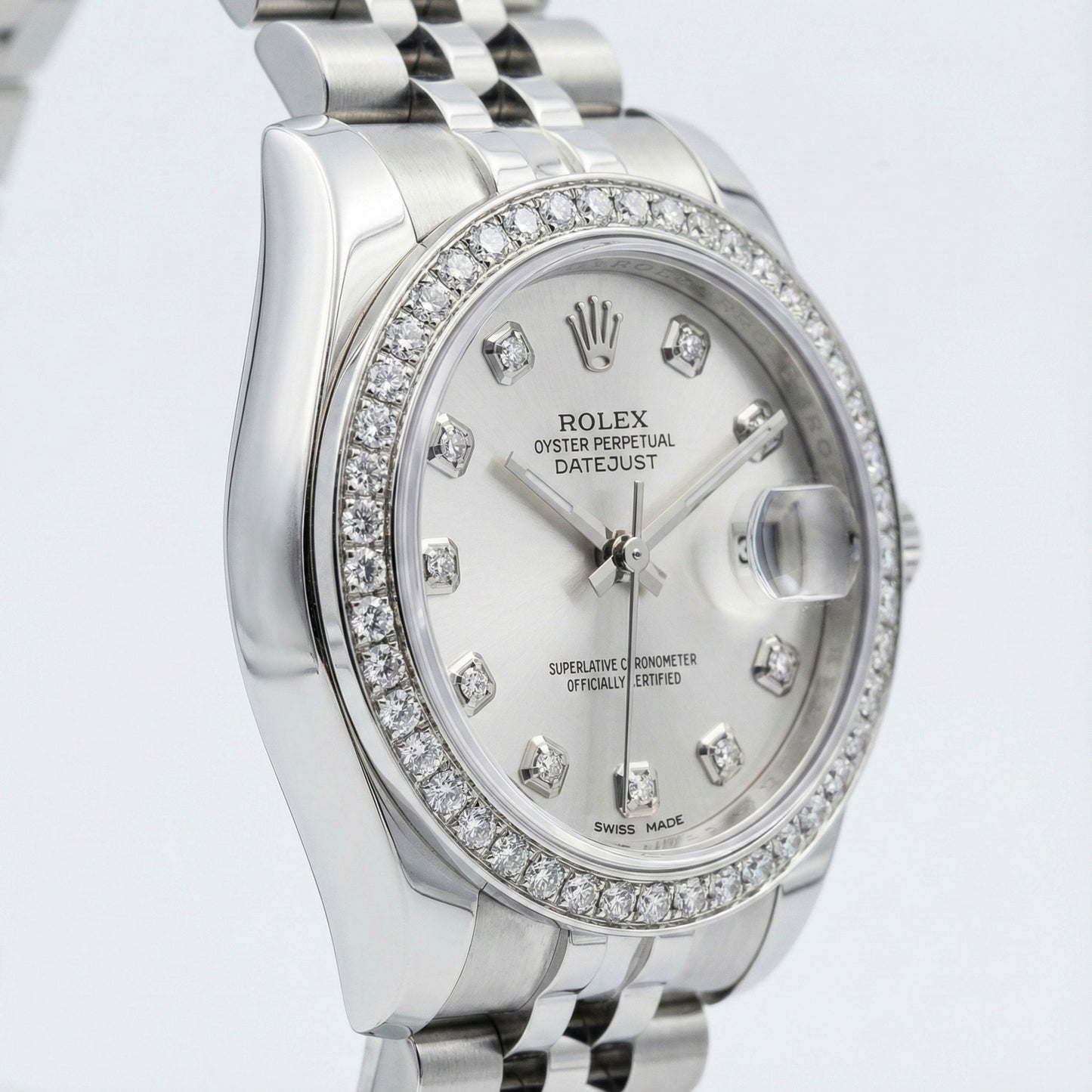 Rolex Dj Midsize 31 Mm Watch Custom Diamond Dial Jubilee Bracelet Ss