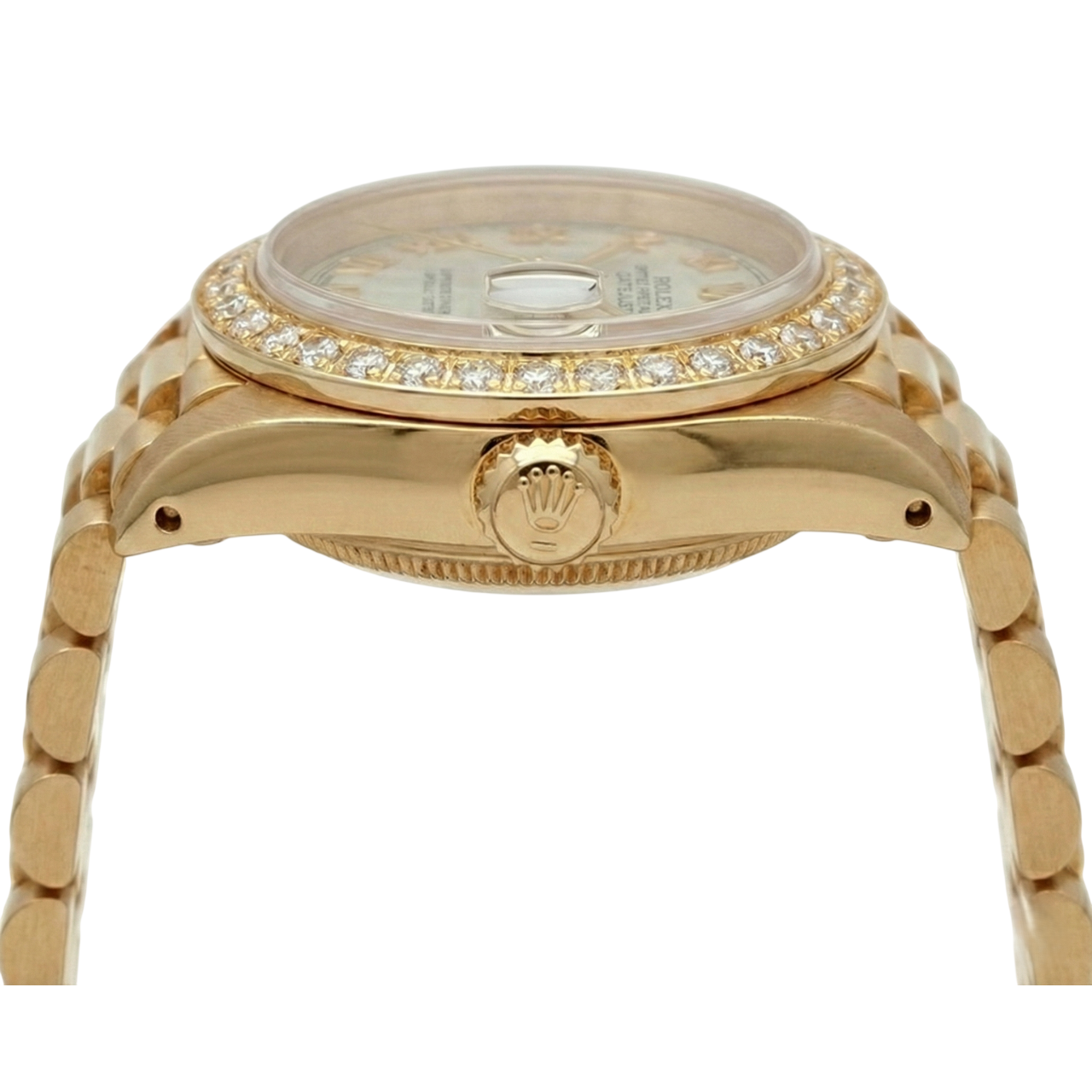 Rolex Dj Pyramid Roman Dial Diamond Bezel Watch President Style G