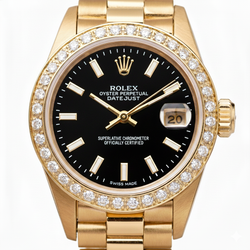 Rolex Dj Stick Dial Presidential Style Ladies Watch Diamond Bezel