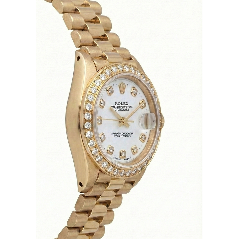 Rolex Dj Watch Presidential Style Gold Bezel Diamond Dial Rolex
