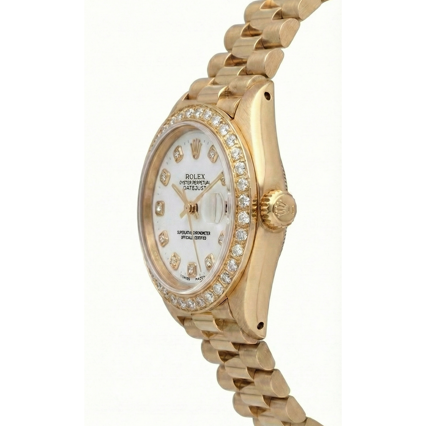 Rolex Dj Watch Presidential Style Gold Bezel Diamond Dial Rolex