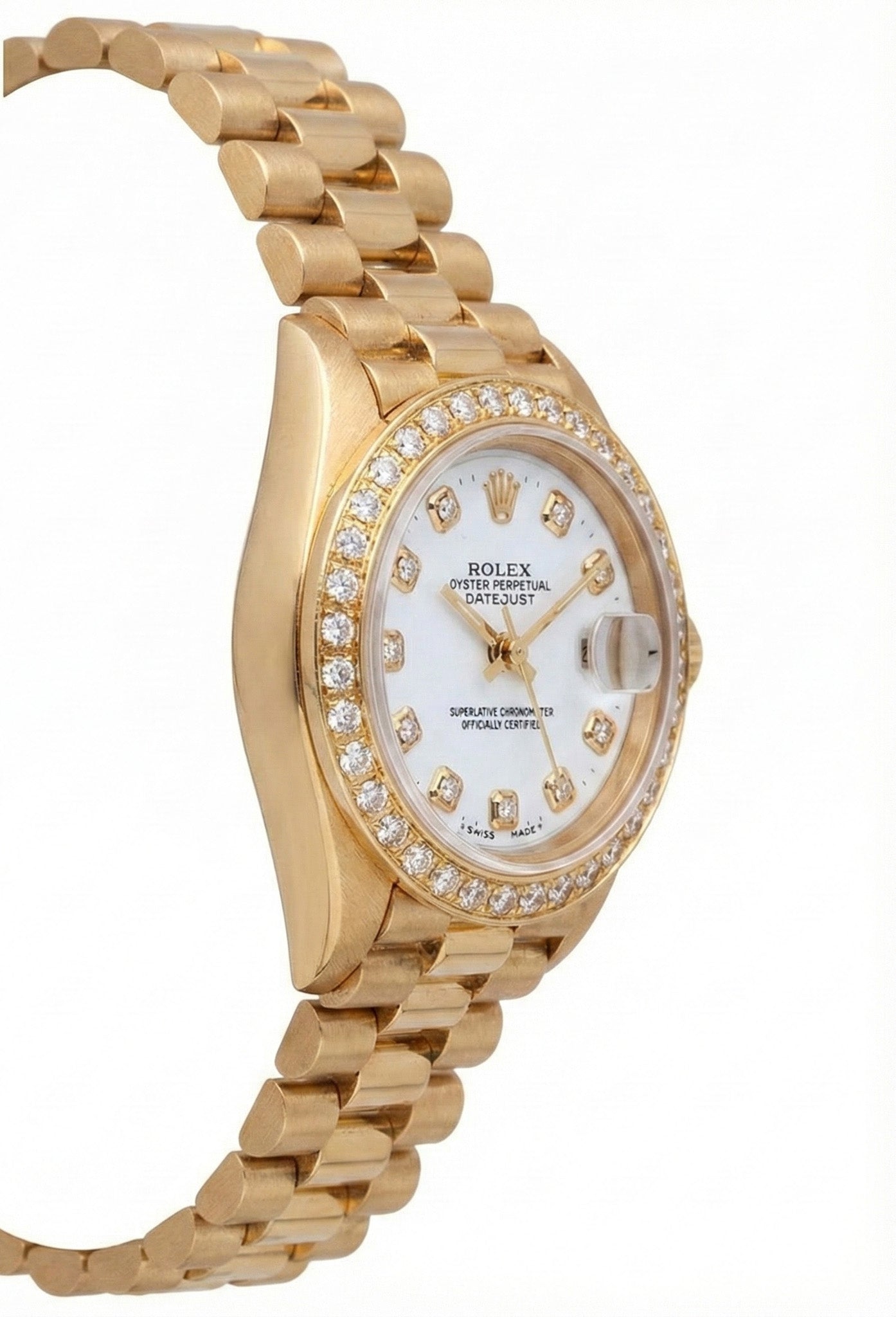 Rolex Dj Watch Presidential Style Gold Bezel Diamond Dial Rolex