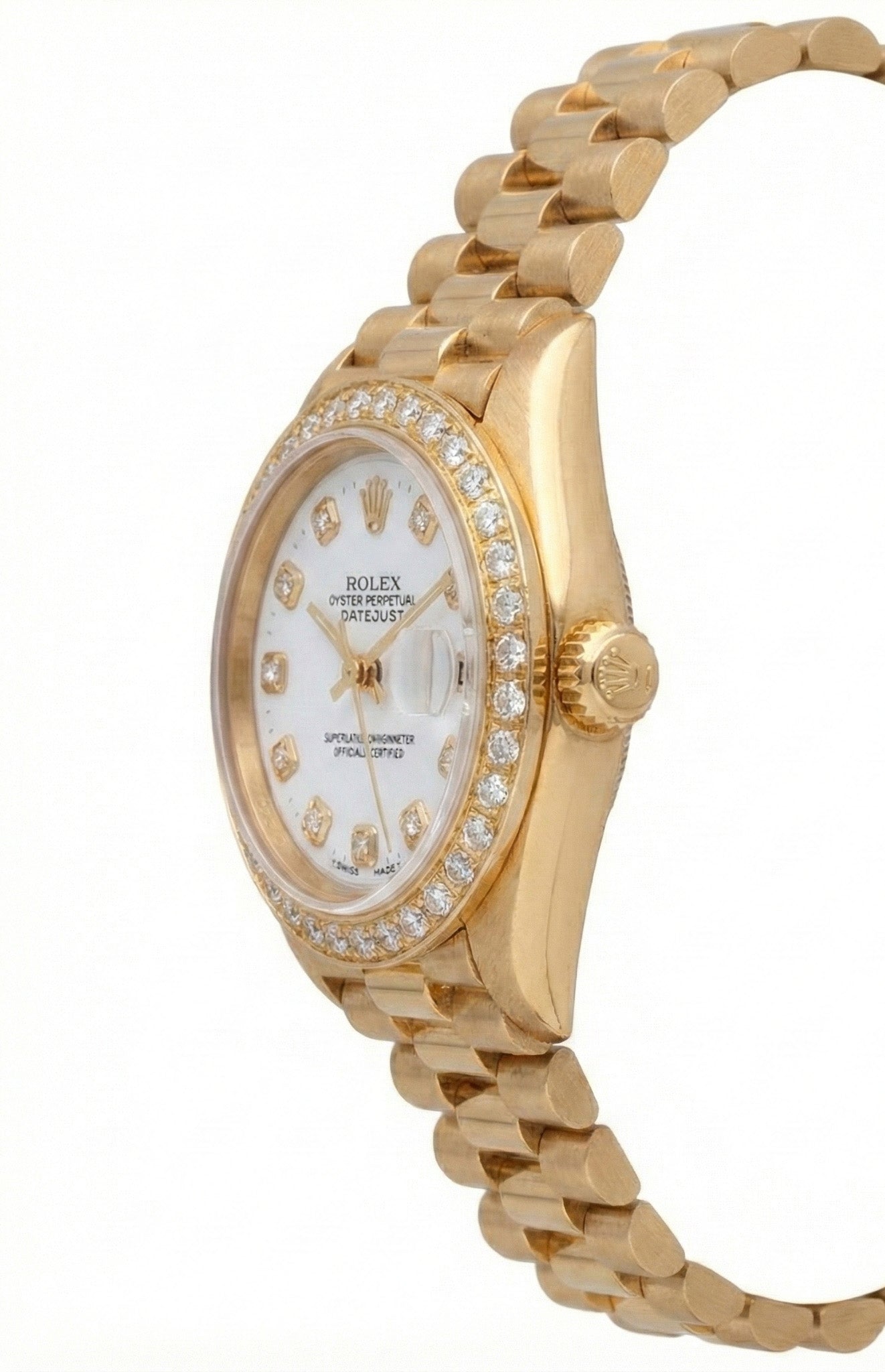 Rolex Dj Watch Presidential Style Gold Bezel Diamond Dial Rolex