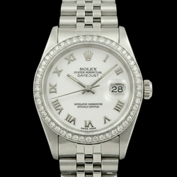 Rolex Dj White Mop Roman Dial Diamond Bezel Ss Jubilee Bracelet QUICK SET