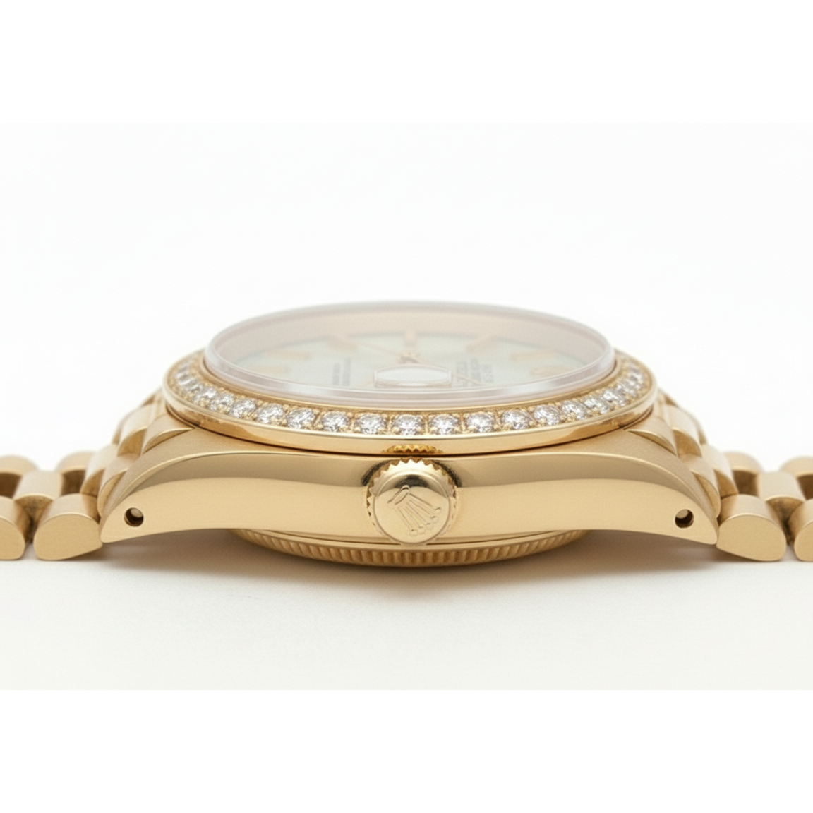 Rolex Dj White Roman Dial Diamond Bezel Presidential Style Gold