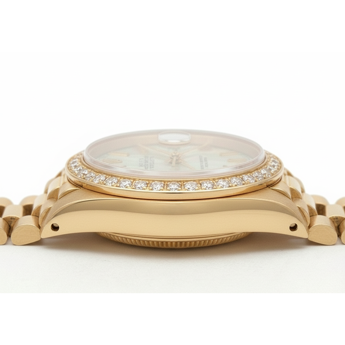 Rolex Dj White Roman Dial Diamond Bezel Presidential Style Gold