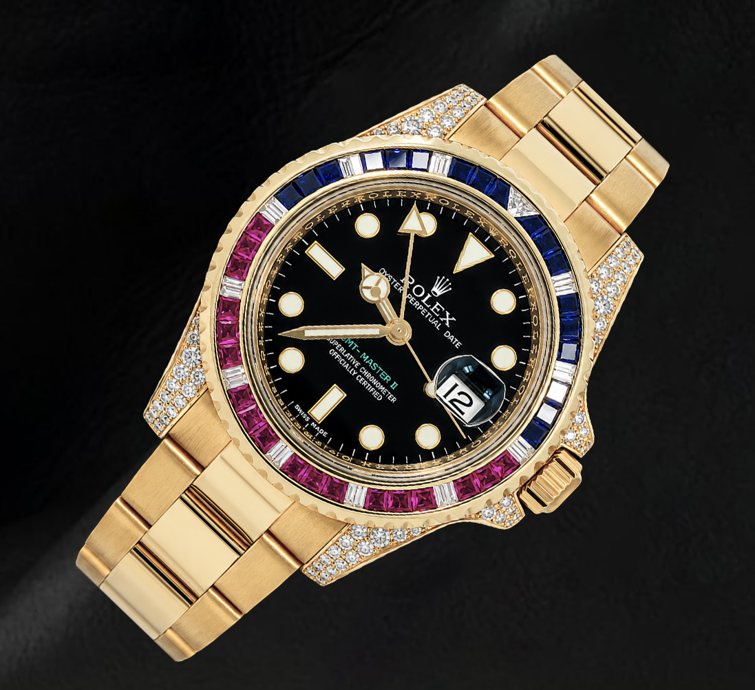 Rolex GMT Master II  116718 Black Dial 40mm Yellow Gold 18K Watch