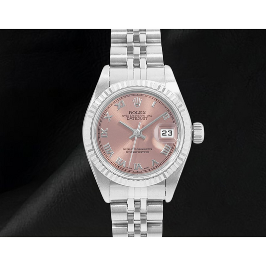 Rolex Ladies Datejust 26mm 2002 Year Pink Roman Dial Watch