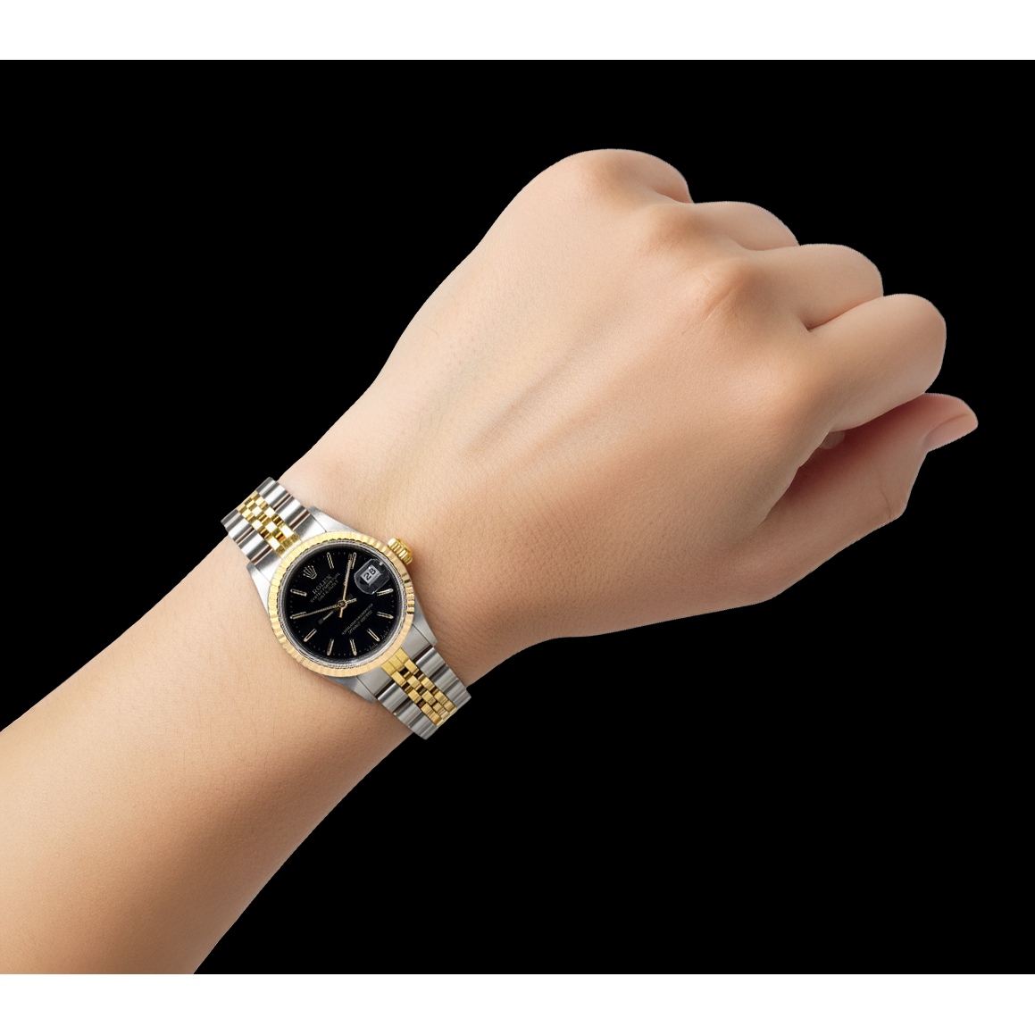 Earth-Mined Gemstone Rolex ct Two Tone – top view