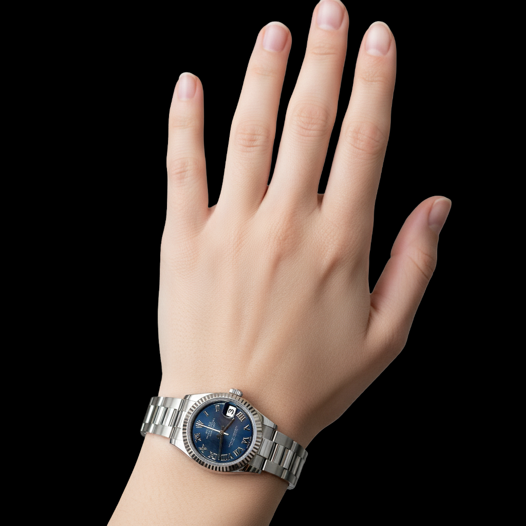 Rolex Lady-Datejust 31 Blue Roman Oyster Steel Watch P4