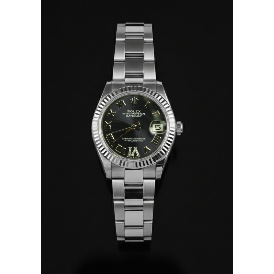 Rolex Lady Datejust 31mm Purple Diamond Dial Stainless Steel Watch