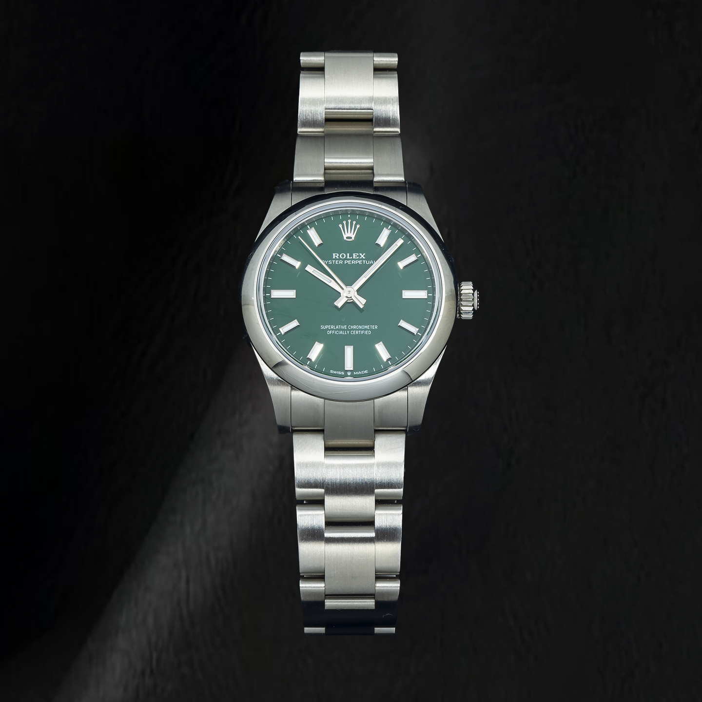 Rolex Oyster Perpetual 277200 31mm Green Dial Smooth Bezel Stainless Steel Watch