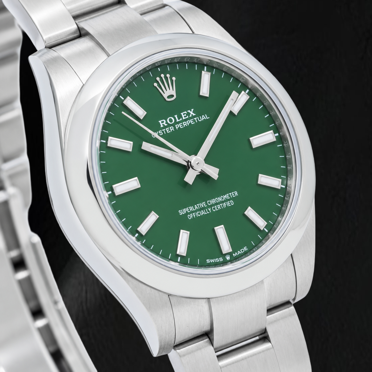 Rolex Oyster Perpetual 277200 31mm Green Dial Smooth Bezel Stainless Steel Watch
