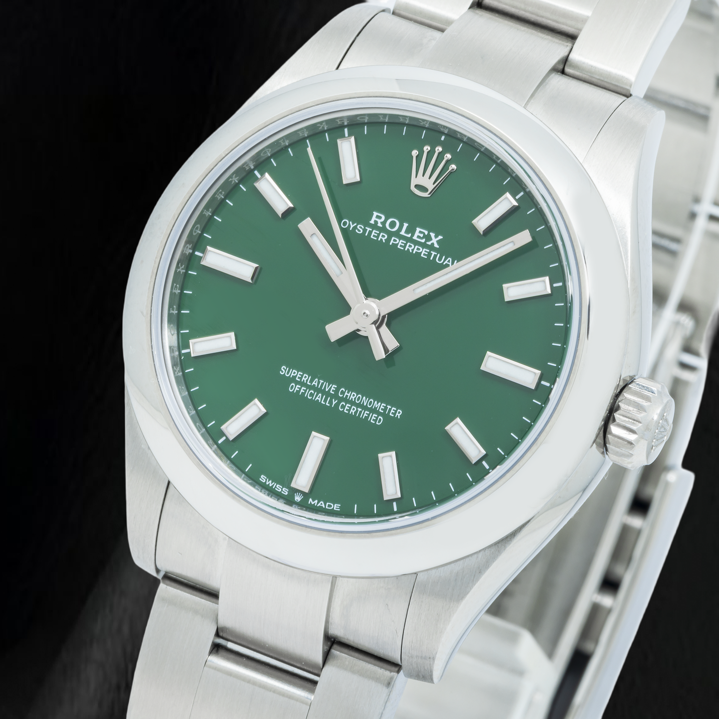 Rolex Oyster Perpetual 277200 31mm Green Dial Smooth Bezel Stainless Steel Watch