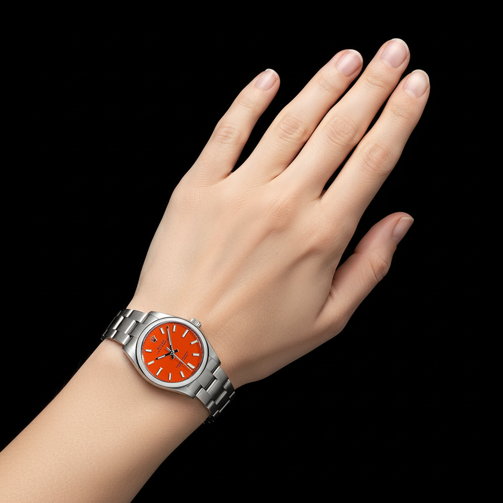 Rolex Oyster Perpetual 31 Red Luminous Stainless Steel Watch