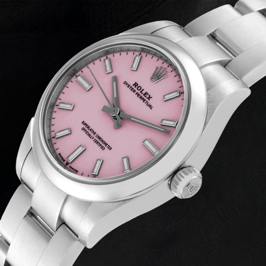 Rolex Oyster Perpetual 31mm Candy Pink Luminous Dial Stainless Steel Men's Watch