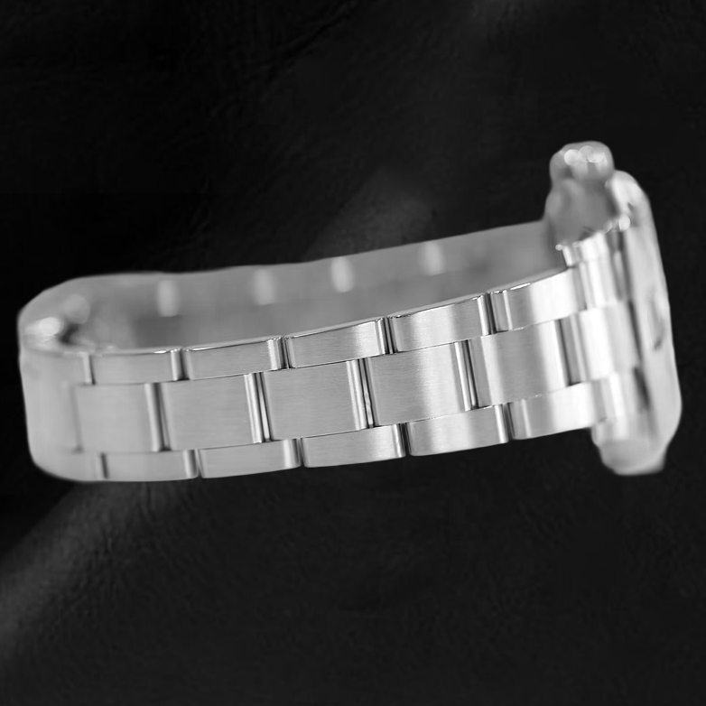 Rolex Oyster Perpetual Coral Red Luminous Dial Steel Watch