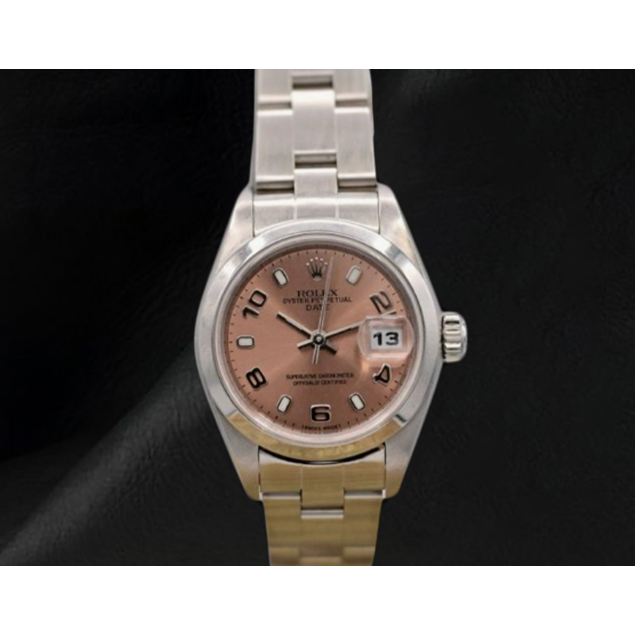 Rolex Oyster Perpetual Ladies 26mm 2002 Year Pink Arabic Dial Watch