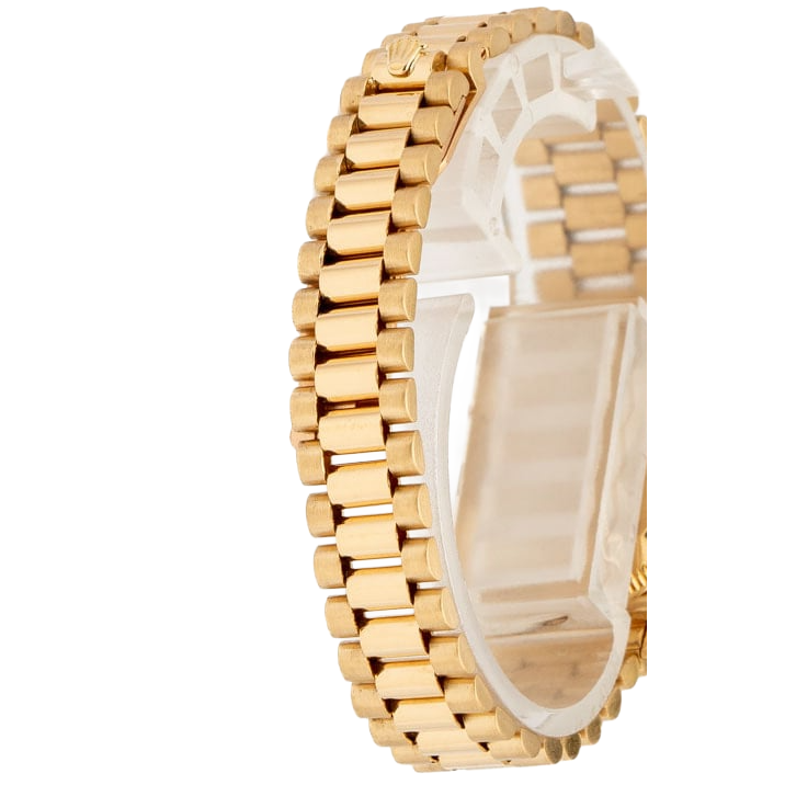 Rolex President Stick Dial Fluted Bezel Yellow Gold Lady Watch