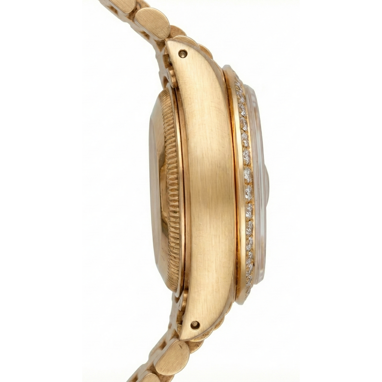 Rolex Presidential Style Ladies Watch White Diamond Dial Bezel