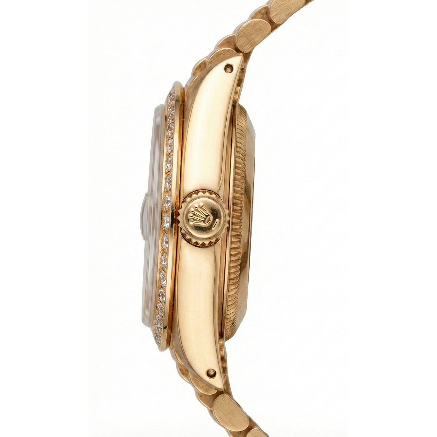 Rolex Presidential Style Ladies Watch White Diamond Dial Bezel