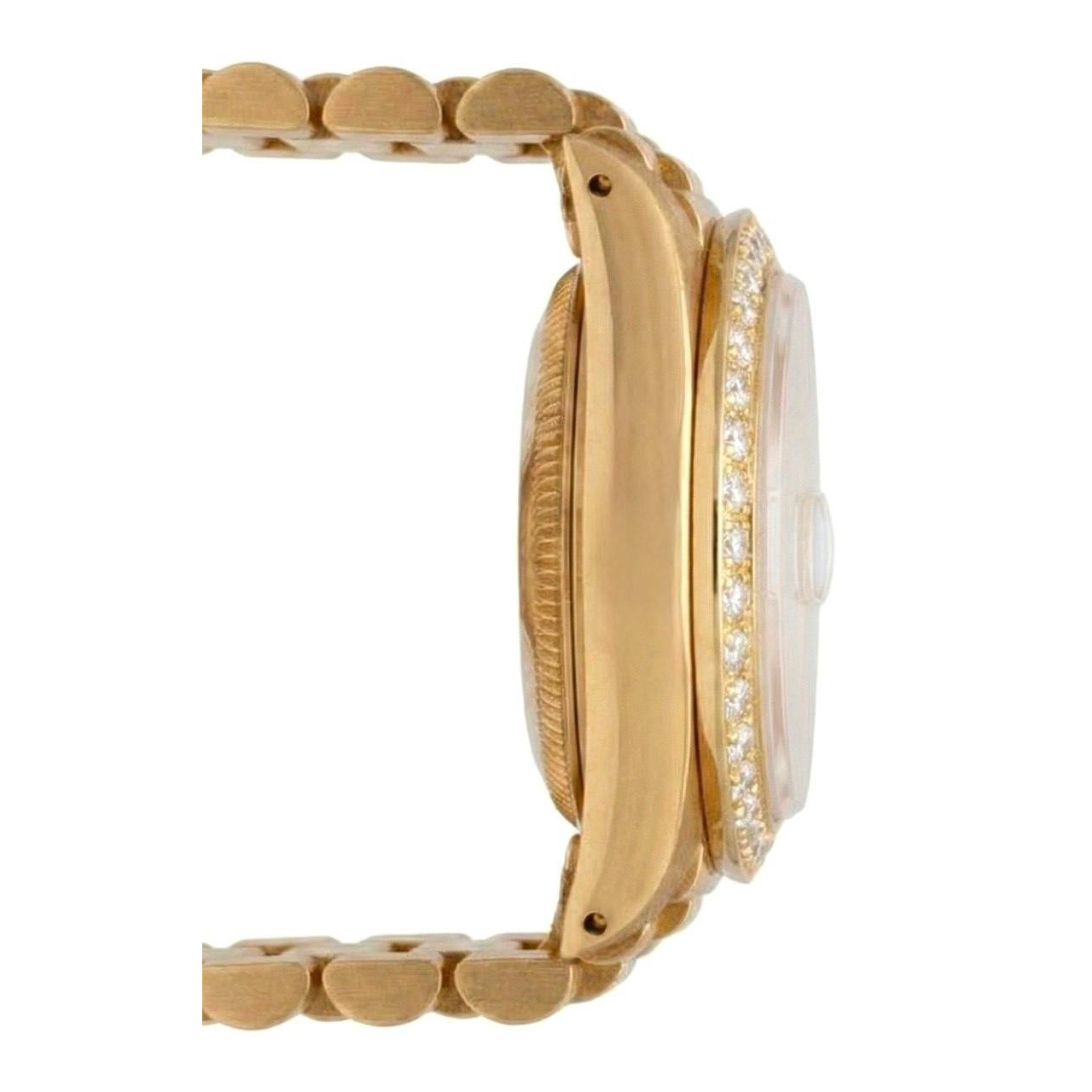 Rolex Presidential Style Watch Black Diamond Dial Bezel YG Datejust