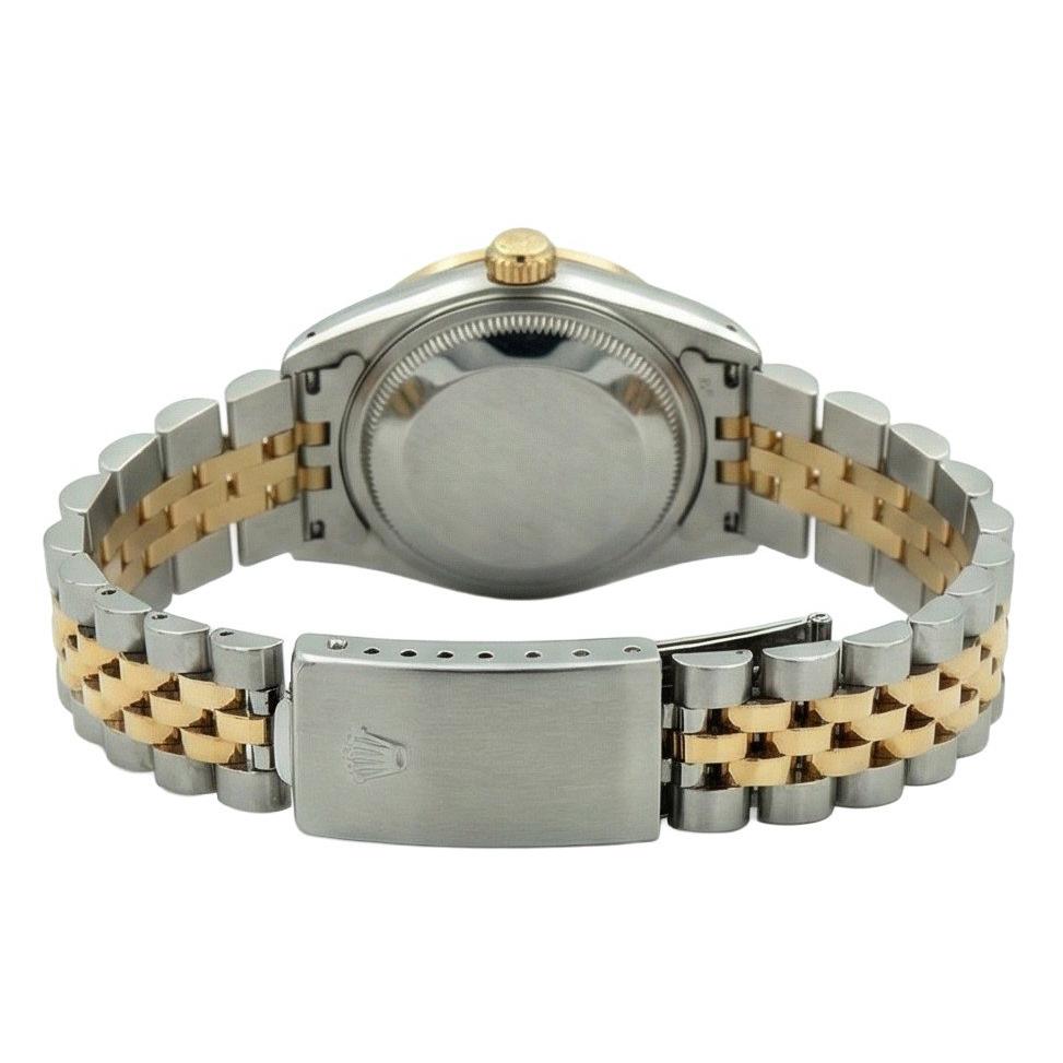 Rolex Silver Diamond Dial Datejust Women Watch Two Tone Bracelet