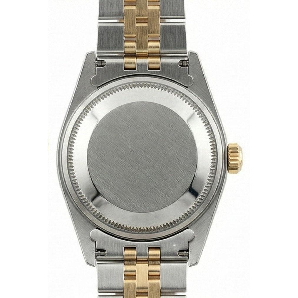 Rolex Silver Diamond Dial Datejust Women Watch Two Tone Bracelet