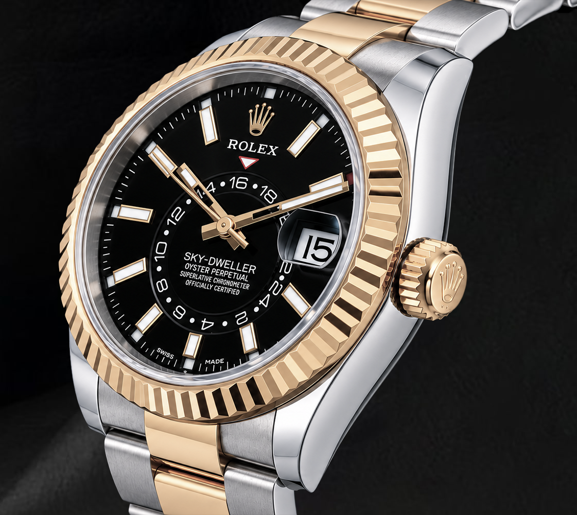 Rolex Sky Dweller 326933 Black Dial 42mm Two Tone Watch