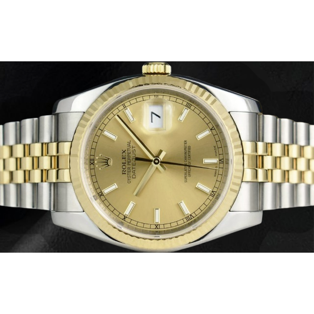 Rolex Stick Dial Datejust Men Watch Ss & Gold Jubilee Bracelet QUICK SET-1