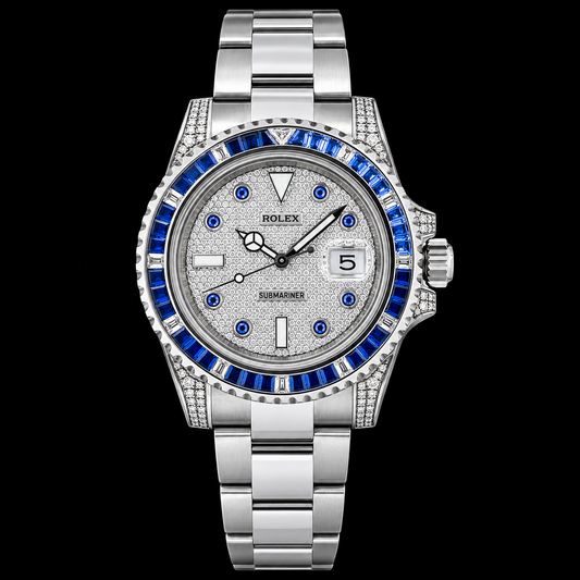 Rolex Submariner Date 116610LN 40mm Diamond Dial With Blue Sapphire Watch Stainless Steel