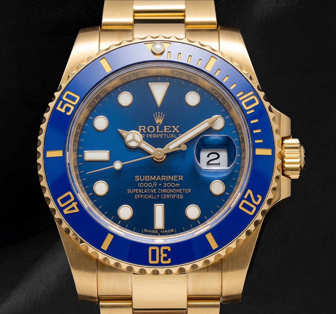 Rolex Submariner Date 40mm 116618LB Blue Dial Yellow Gold Watch