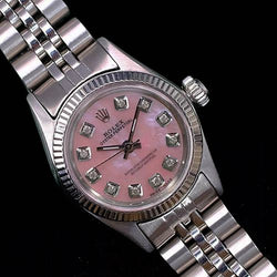Rolex Watch Datejust Stainless Steel Fluted Bezel Diamond Dial