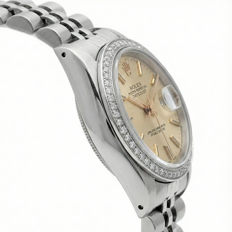 Rolex Women Datejust Watch Ss Jubilee Tapestry Stick Dial Rolex