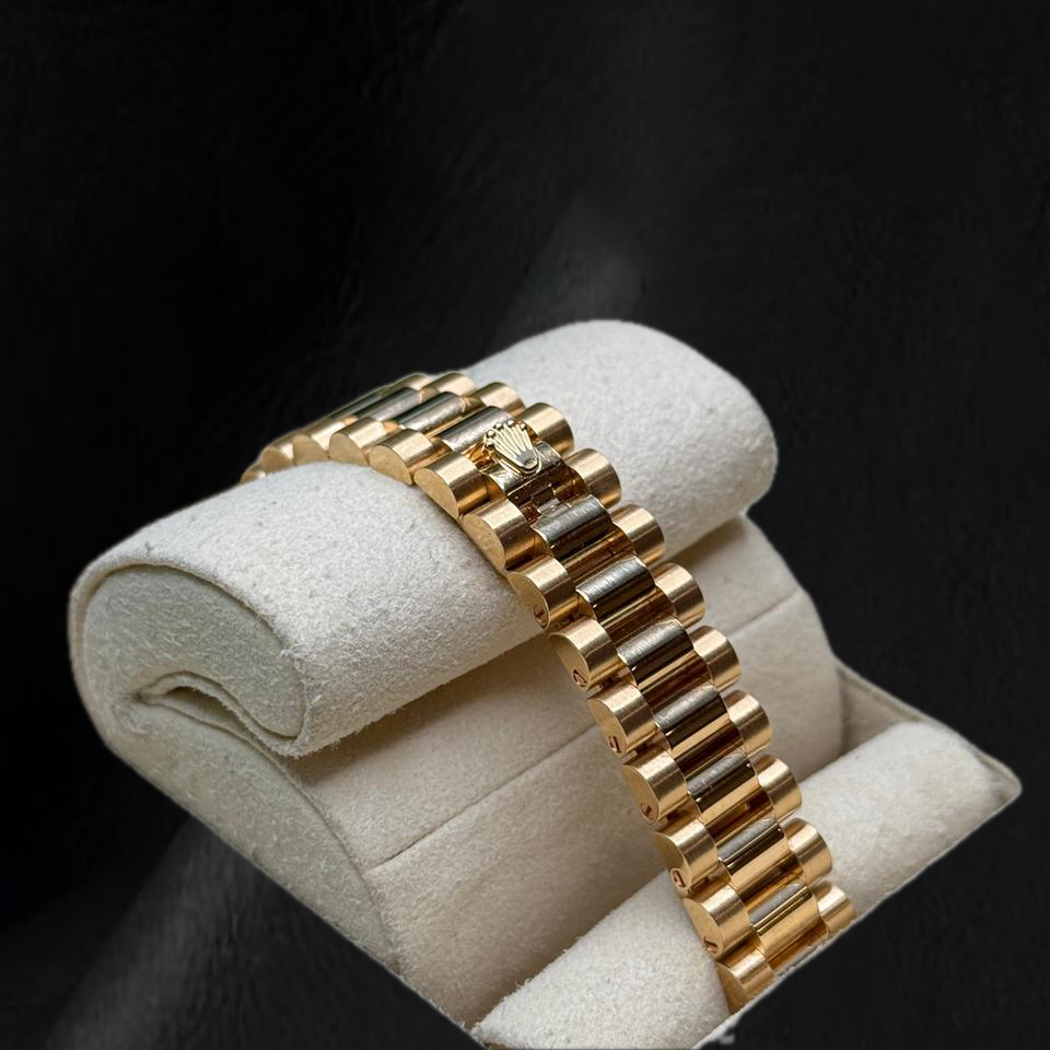 Rolex Yellow Gold Presidential 28 mm White Mother Of Pearl Diamond Dial Watch