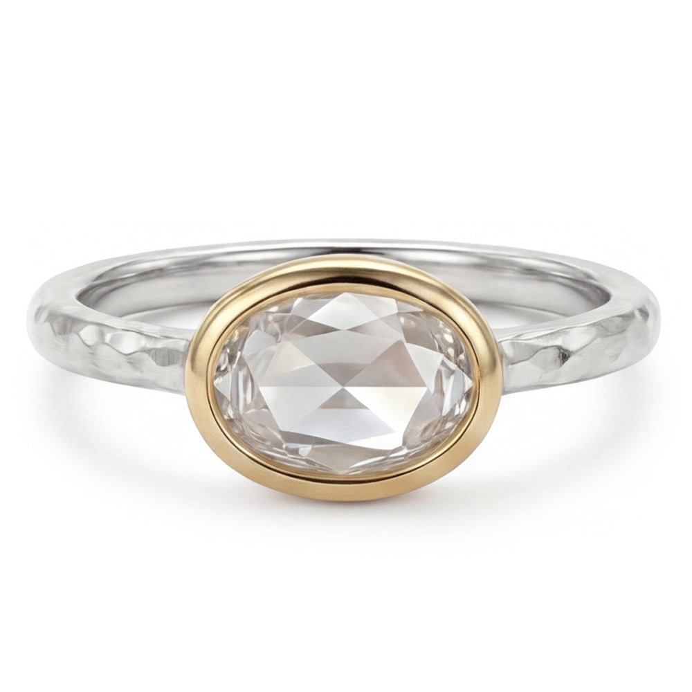 Rose Cut Brilliant Diamond Solitaire Engagement Ring 1.50 ct