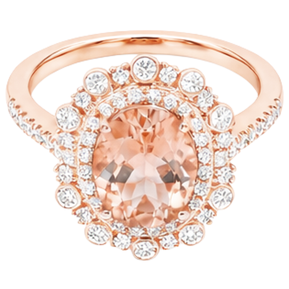 Rose Gold 14K 18 Ct Morganite With Natural Earth Mined Diamond ( Not Lab Grown )s Wedding Ring New