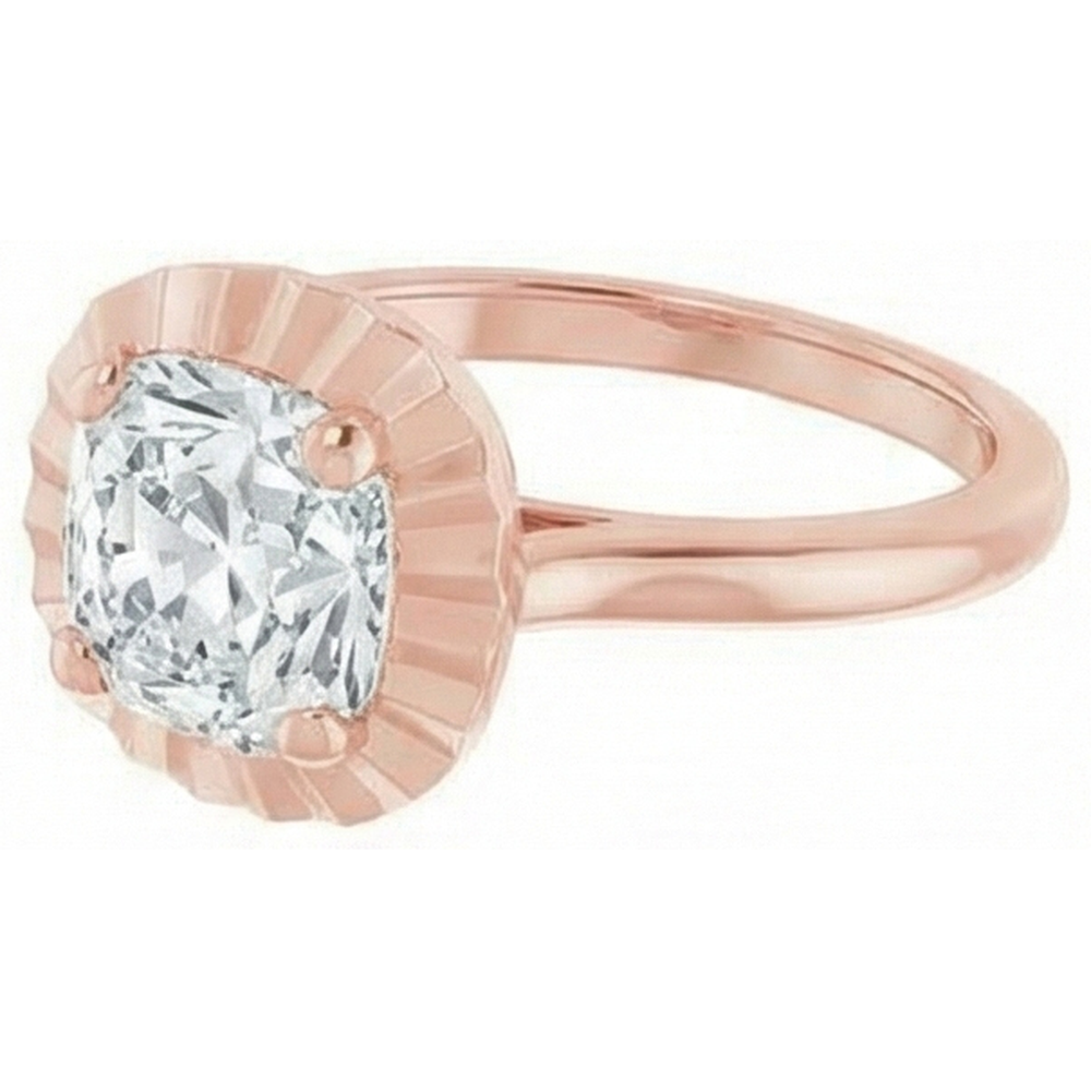 Rose Gold 4.25 Carat Real Cushion Natural Earth Mined Diamond ( Not Lab Grown ) Ring
