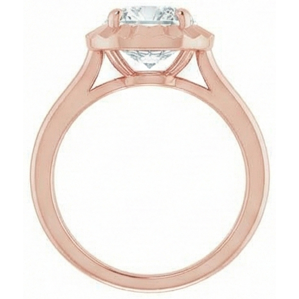 Rose Gold 4.25 Carat Real Cushion Natural Earth Mined Diamond ( Not Lab Grown ) Ring