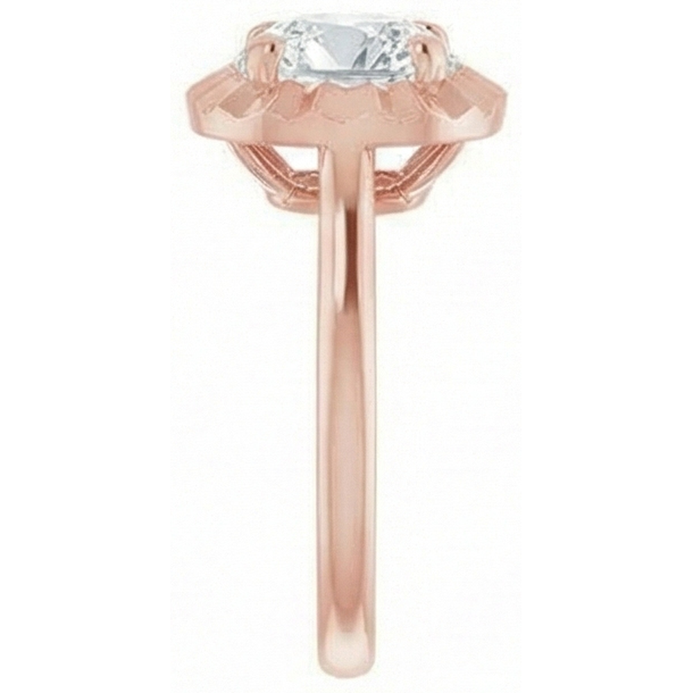 Rose Gold 4.25 Carat Real Cushion Natural Earth Mined Diamond ( Not Lab Grown ) Ring